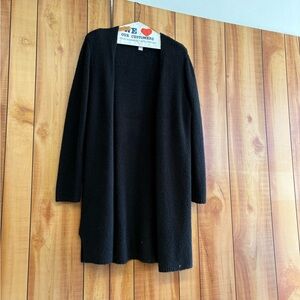 J. Crew Black Open-Front Long Cardigan